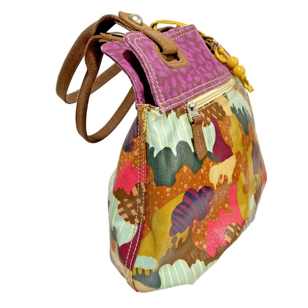 Vintage Fossil Key-Per Shoulder Bag Purse Plastic… - image 6